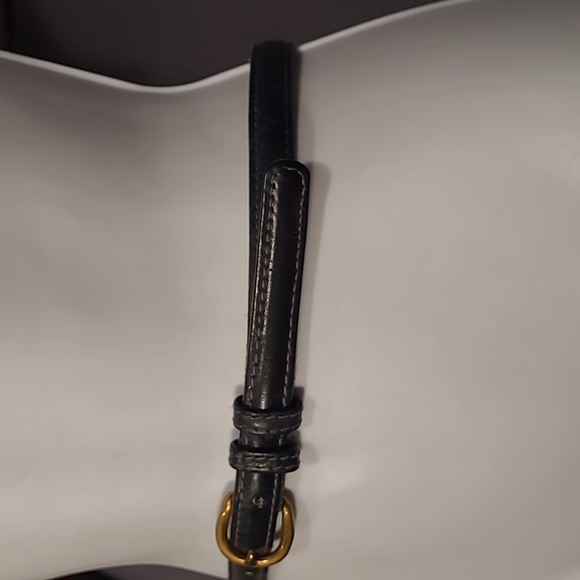 La Jolla Blue Leather Skinny Belt With Brass Buckle - Picture 2 of 14